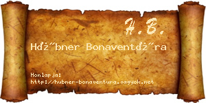 Hübner Bonaventúra névjegykártya